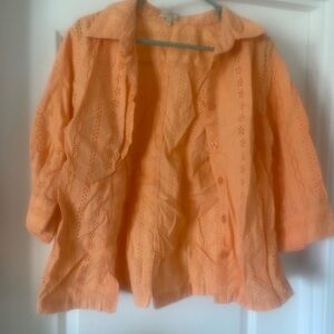 Choices Orange Eyelet Blouse
